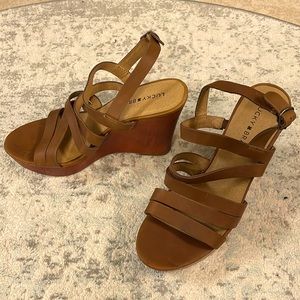 Brand New Tan/ Light Brown Leather Lucky Brand Sandals